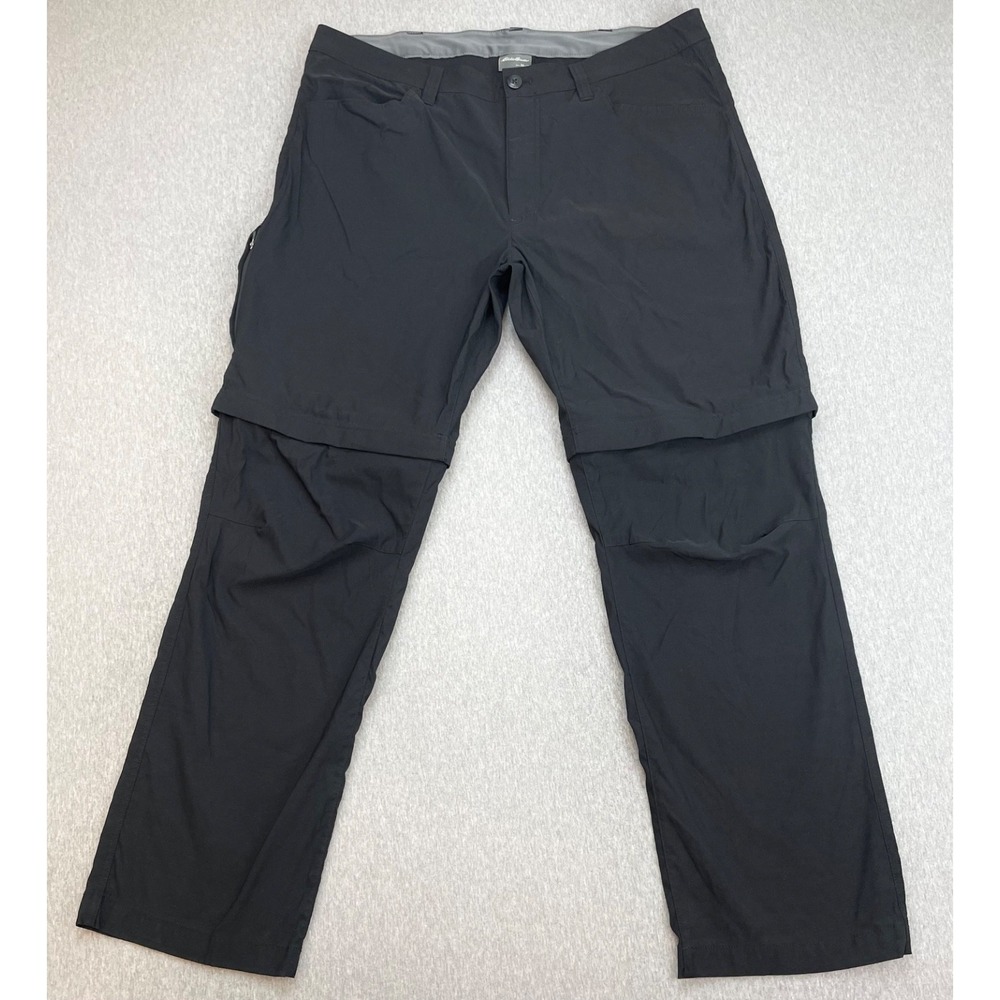 Eddie Bauer Pants Mens 38 x 32 Black Performance Stretch Convertible Tech